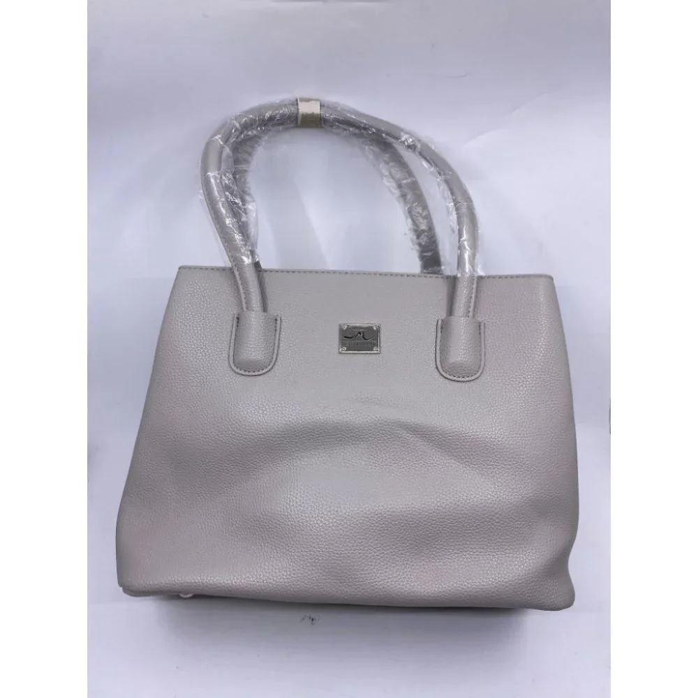 Jessica Moore Gray Large Faux Leather Tote Bag - Picture 3 of 11